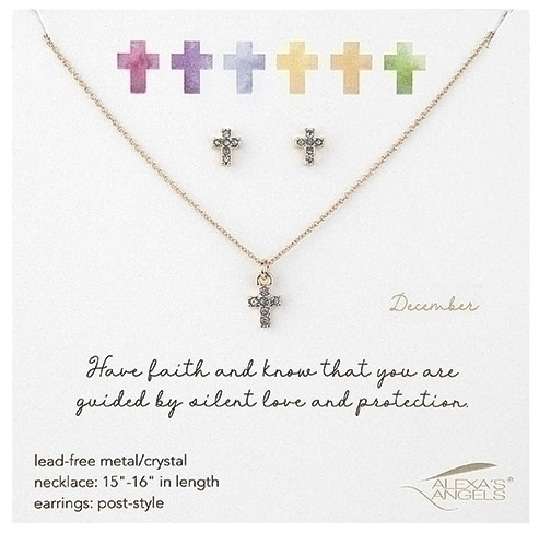 Alexa's Angels Birthstone Necklace and Earring Set