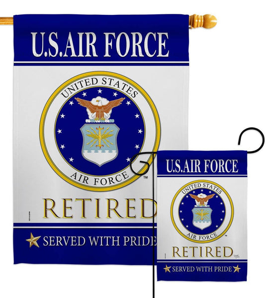 Two Group Flag Co - US Air Force Retired Military Retirement Veteran Decor Flag