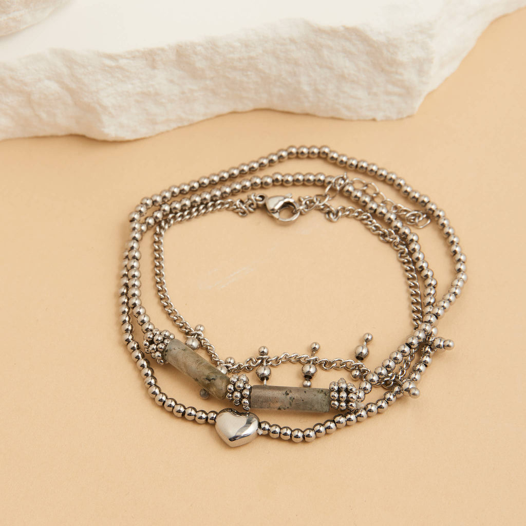 Howard's - Waterproof Bracelet Heart Beaded 3-Piece Set Narelle