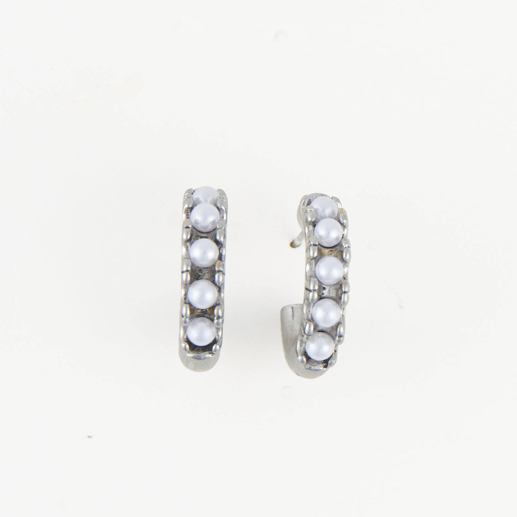 Howard's - Waterproof Earrings Pearl C-Hoop Gold & Stainless Steel