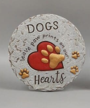 CEMENT MEMORIAL DOG AND CAT WALL PLAQUE OR STEPPING STONE