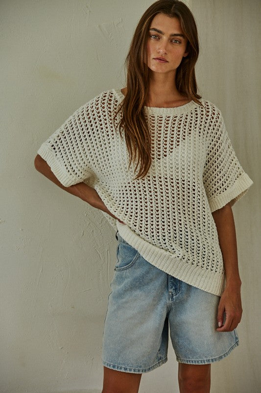 DONI OPEN KNIT SWEATER By Together