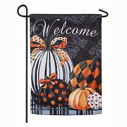 Elegant Pattern Pumpkins Garden Suede Flag