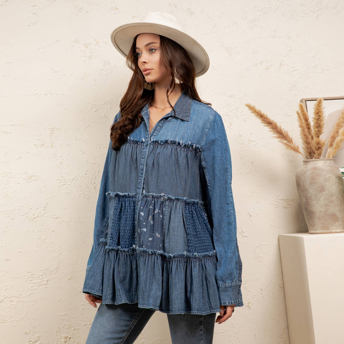 Young Threads - Limited Edition Sweater Knit Jhabla Top with Graceful Tiers