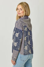 Festive Flower Embroidery Hoodie Jacket