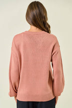 HOWDY' EMBROIDERED ROUND NECK OVERSIZED SWEATER