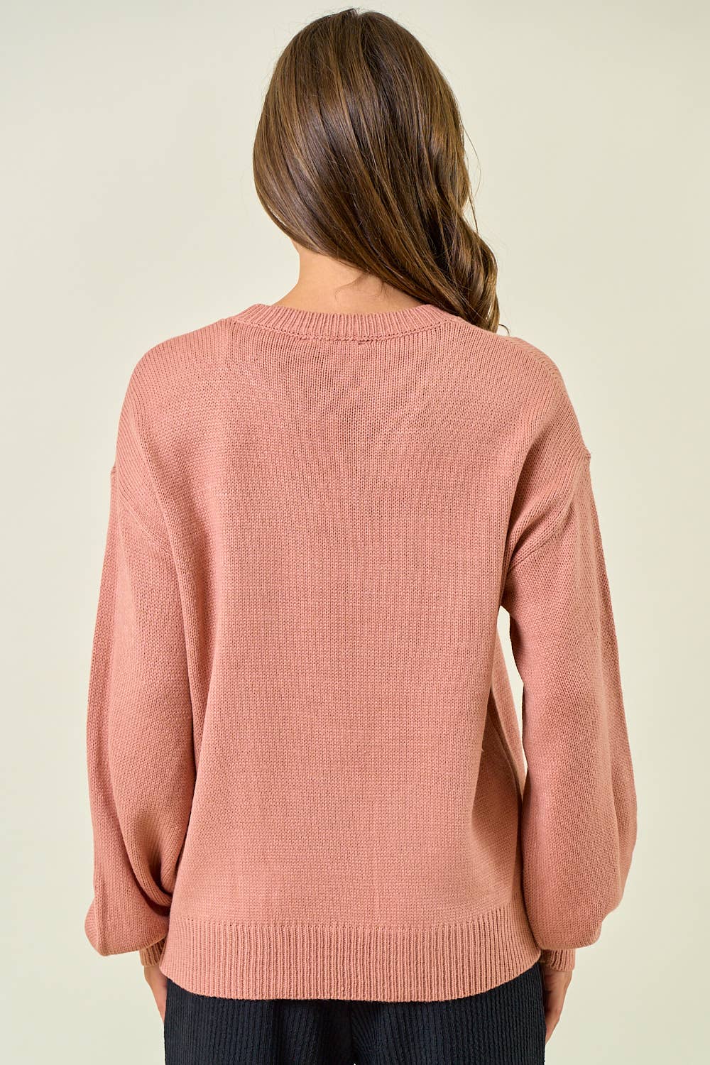 HOWDY' EMBROIDERED ROUND NECK OVERSIZED SWEATER