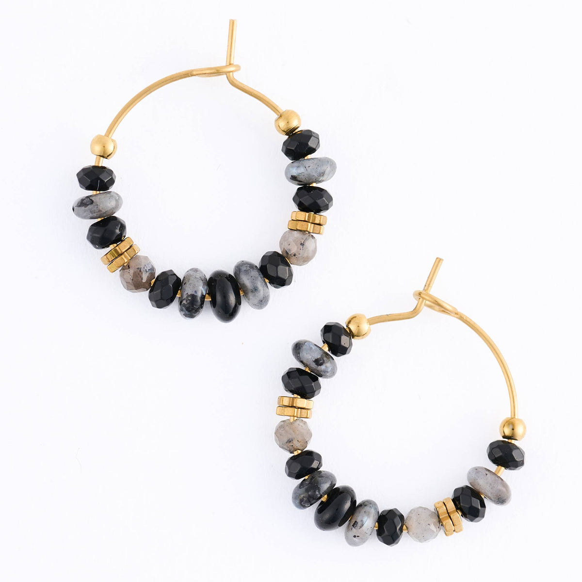 Howard's - Hoop Earrings Gemstone Beaded Waterproof Narelle Gold