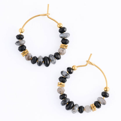 Howard's - Hoop Earrings Gemstone Beaded Waterproof Narelle Gold