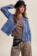 Listicle - Peplum Hem Denim Jacket