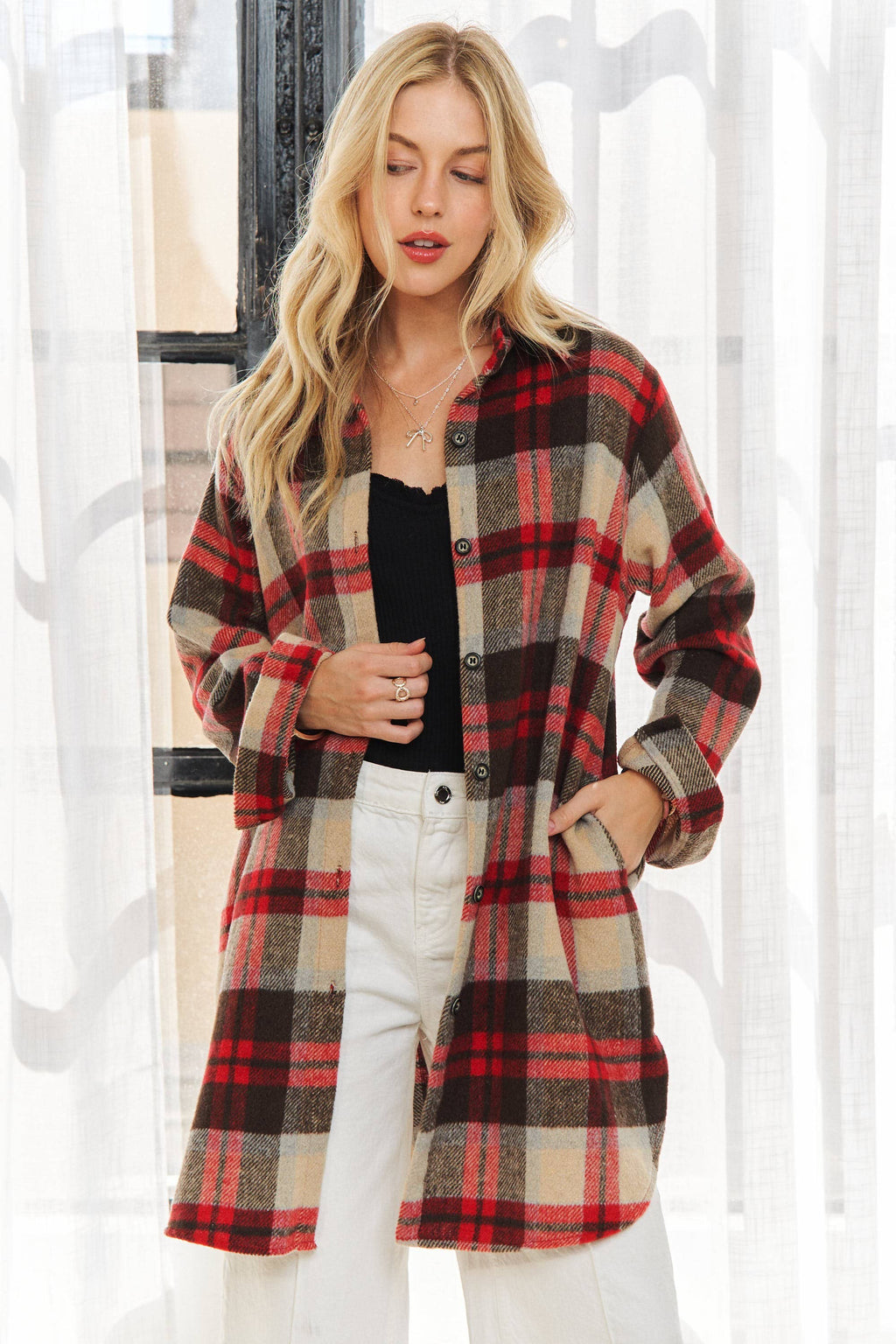 ADORA LA - CEJ1987A - CLASSIC FLANNEL SHACKET