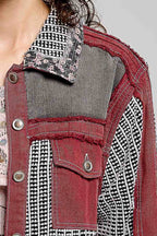 Pamela Vintage Patchwork Floral Geometric Neutral Cropped Jacket-Pol Clothing