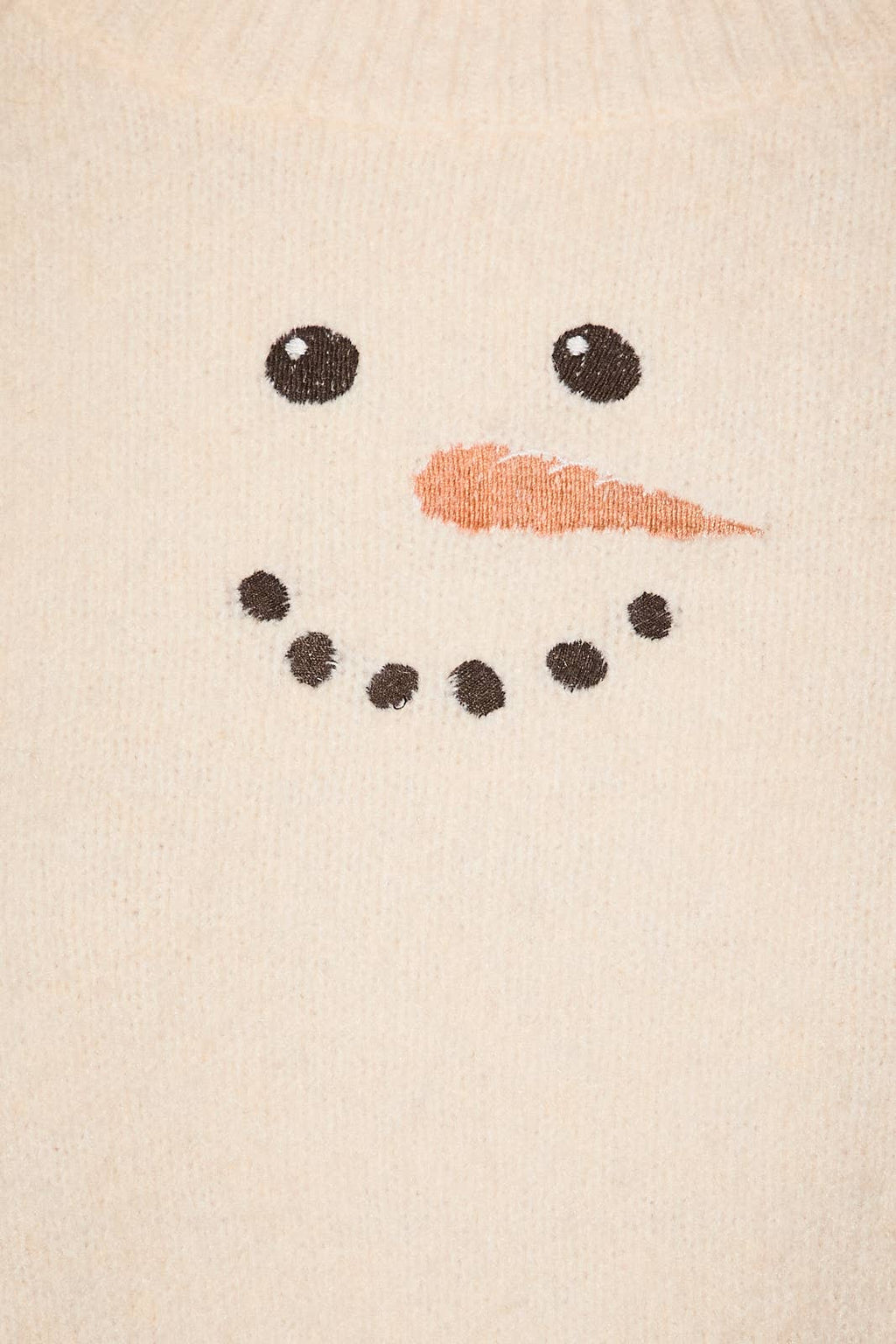 Snowman Embroidered Oversized Crew Neck Sweater