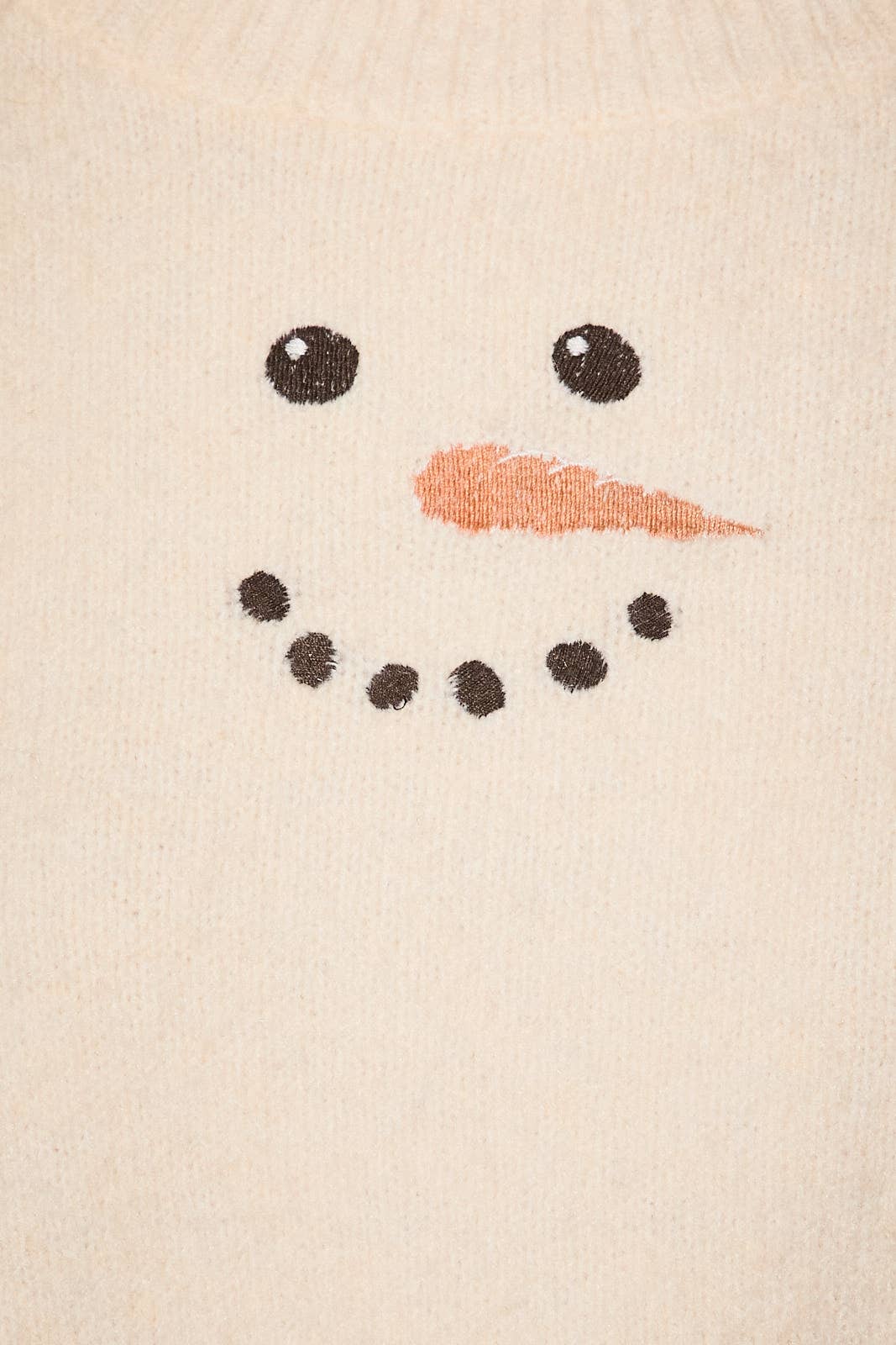 Snowman Embroidered Oversized Crew Neck Sweater