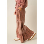 mittoshop - PATCHWORK MIXED PRINT WIDE LEG PANTS