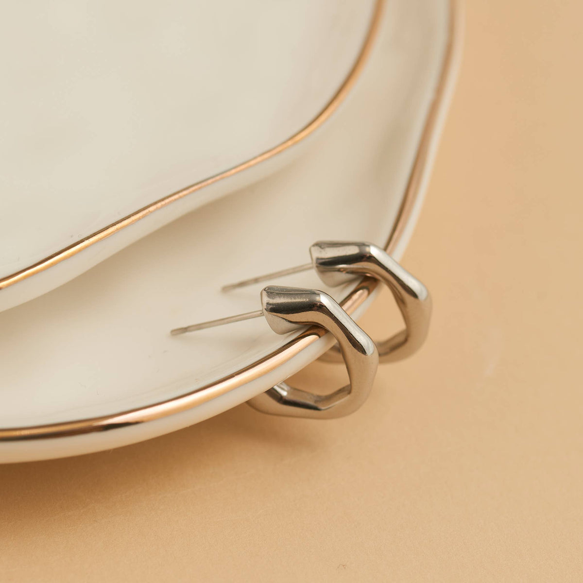 Howard's - Waterproof Earrings Bamboo C-Hoop in Gold & Stainless Steel