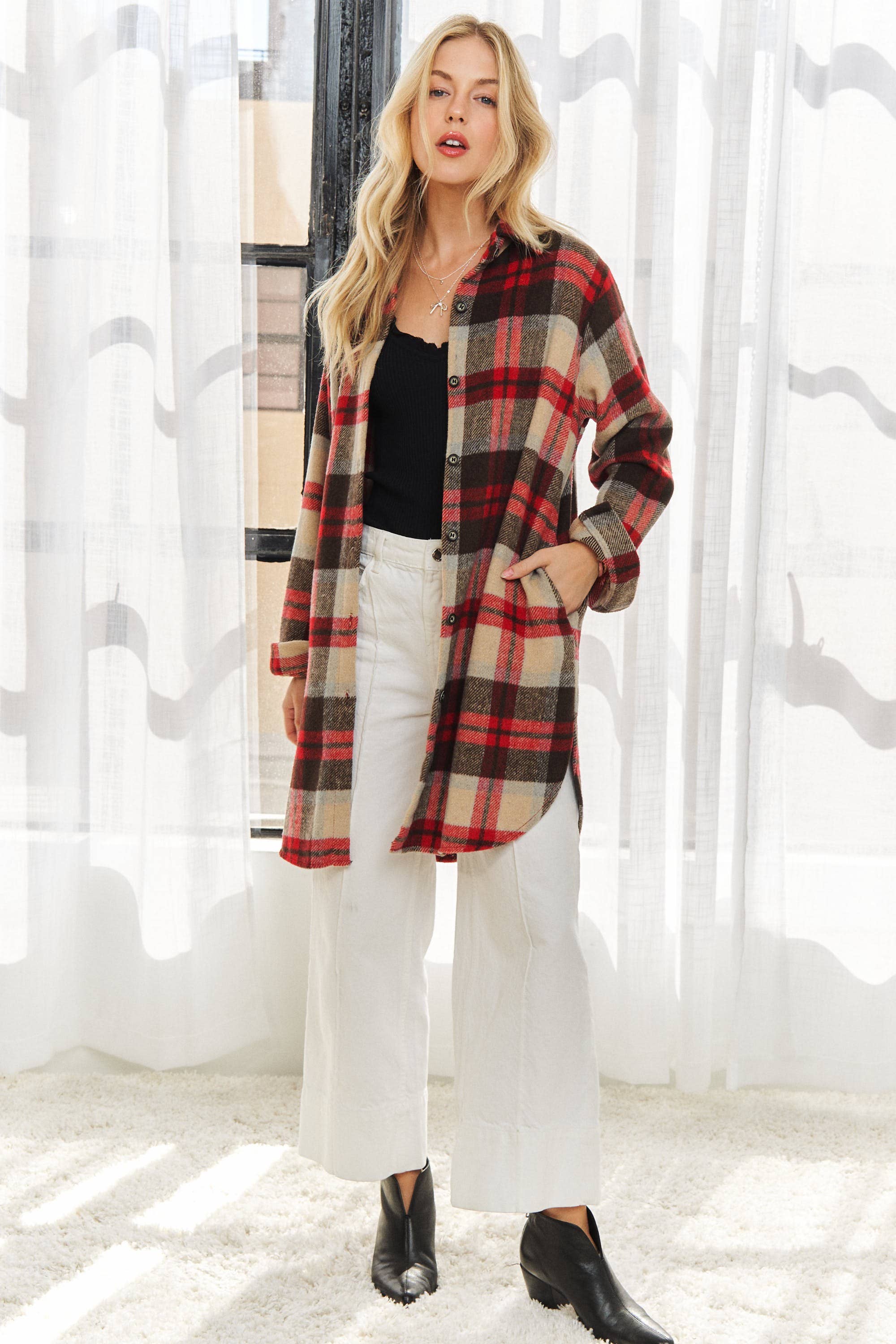 ADORA LA - CEJ1987A - CLASSIC FLANNEL SHACKET