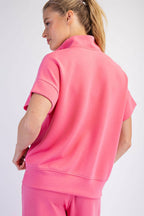 Rae Mode - MODAL SCUBA QUARTER ZIP SHORT SLEEVE TOP