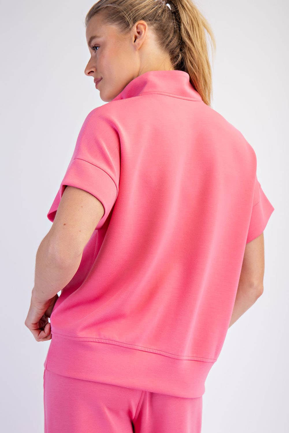 Rae Mode - MODAL SCUBA QUARTER ZIP SHORT SLEEVE TOP