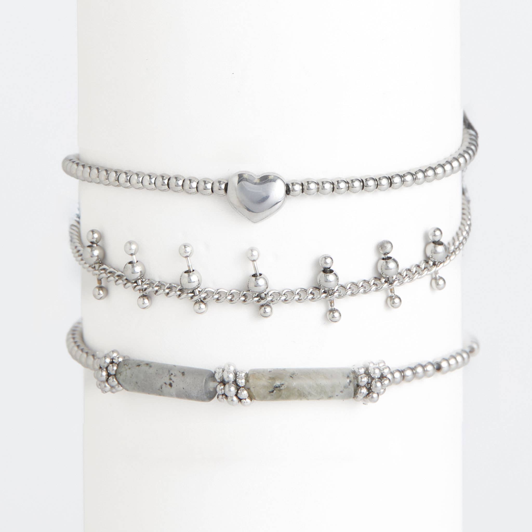 Howard's - Waterproof Bracelet Heart Beaded 3-Piece Set Narelle