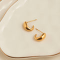 Howard's - Waterproof Earrings Half Loop Hoop in Gold & Stainless Steel