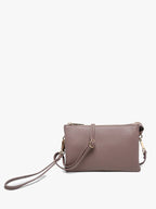 Jen & Co. - M013 Riley Monogrammable 3 Compartment Crossbody/Wristlet