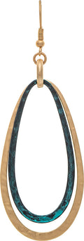 Green Big Oval Links Earrings