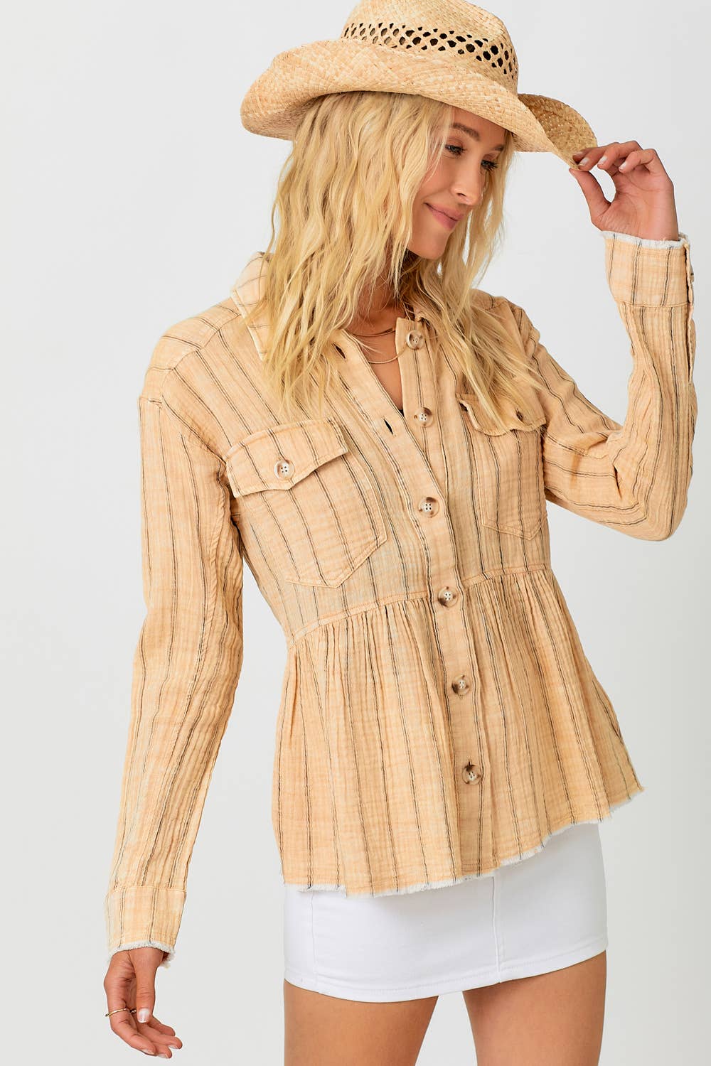April Washed Peplum Jacket