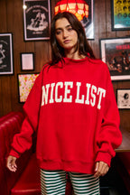 BUCKETLIST INC - IT2594-NICELIST | Reversible 'LIST' Slogan Mockneck Pullover