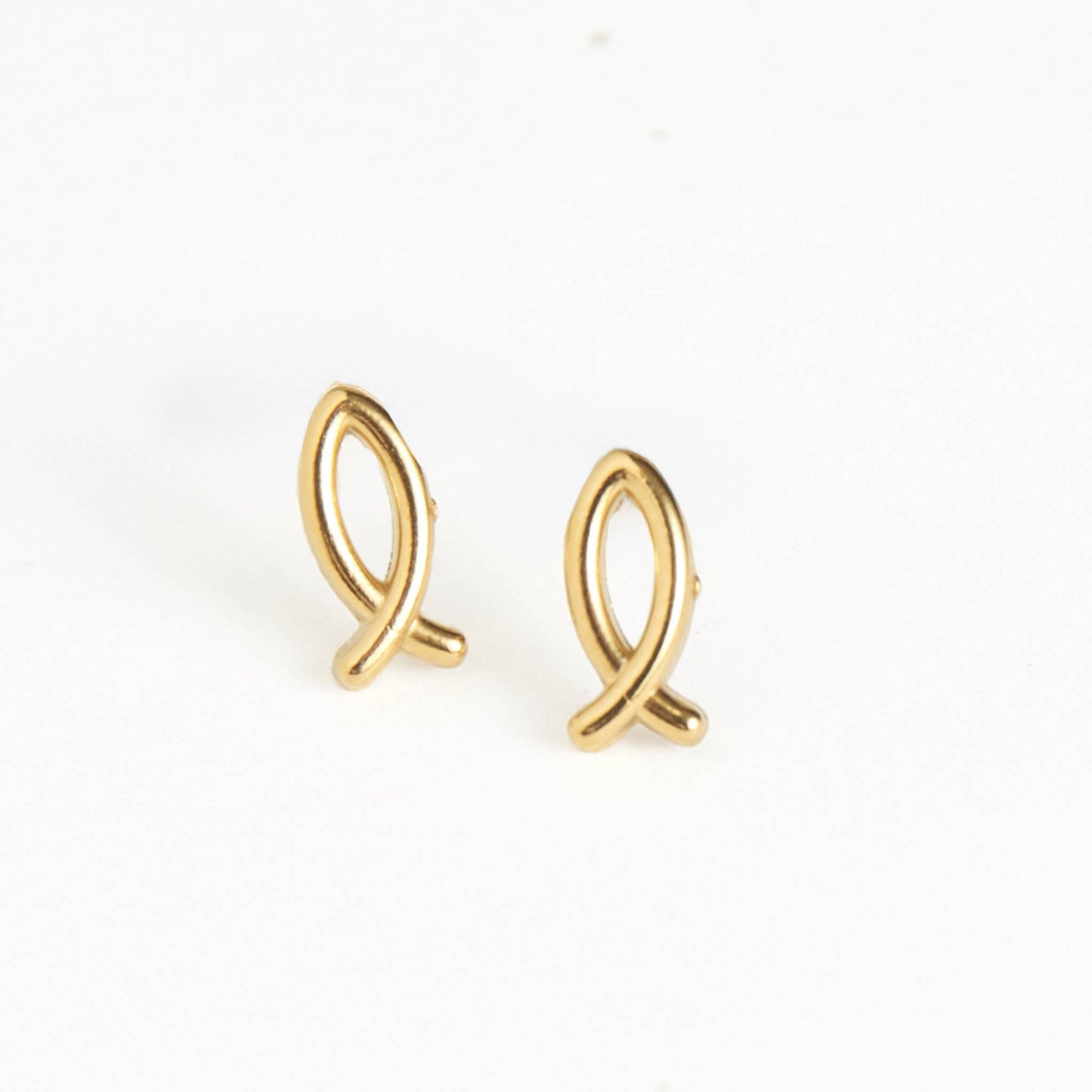 Howard's - Waterproof Earrings Ichthy Studs in Gold & Stainless Steel