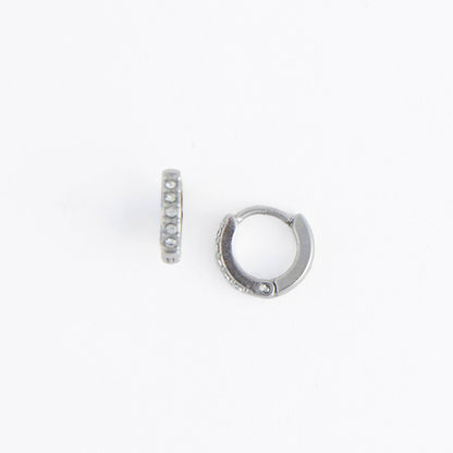 Howard's - Waterproof Earrings Narelle Pave Huggie Hoop Gold & Steel