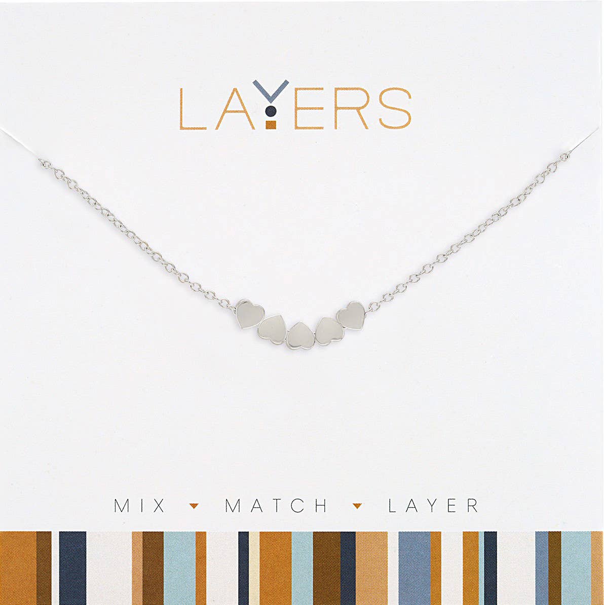 Center Court - Layers: Silver Multi Mini Hearts Necklace