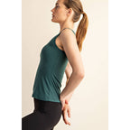 BUTTER FABRIC SQUARE NECKLINE SLEEVELESS TANK TOP