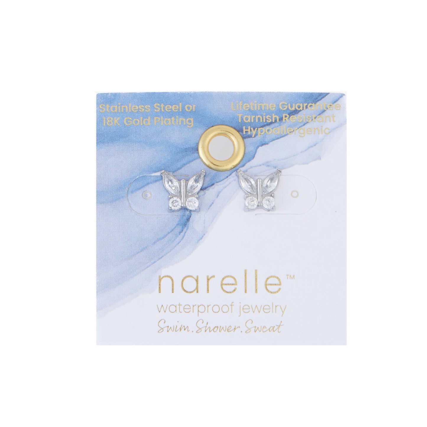 Howard's - Waterproof Earrings Narelle Cubic Zirconia Butterfly Stud