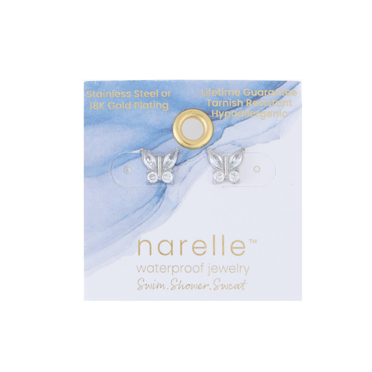 Howard's - Waterproof Earrings Narelle Cubic Zirconia Butterfly Stud