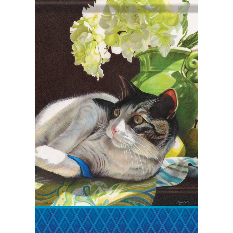 FlagTrends by Carson - "Blue Ribbon Cat" Dura Soft™ Large Flag