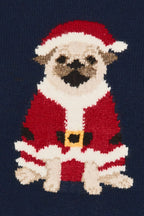 Santa Pug Graphic Crew Neck Knit Sweater Le Lis