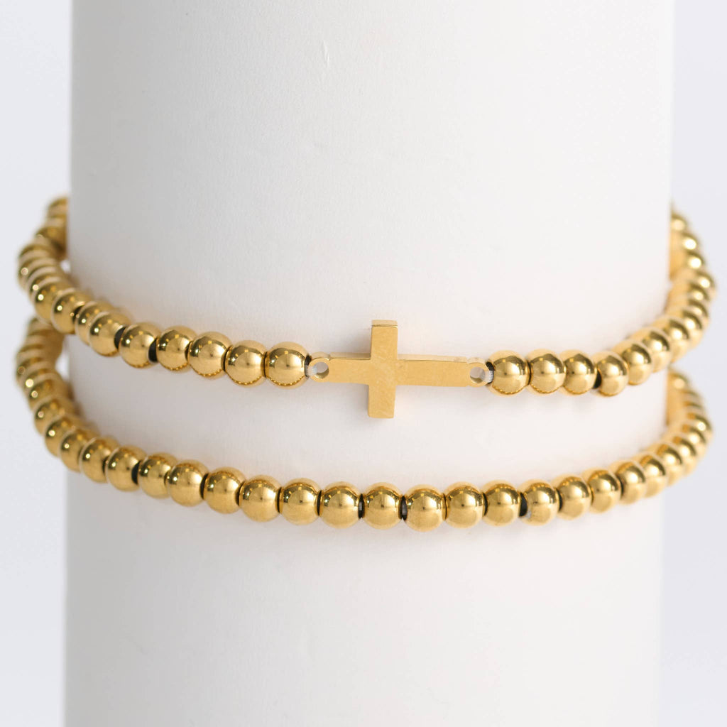 Howard's - Cross Bracelet Beaded Stretch Waterproof Narelle Duo Set