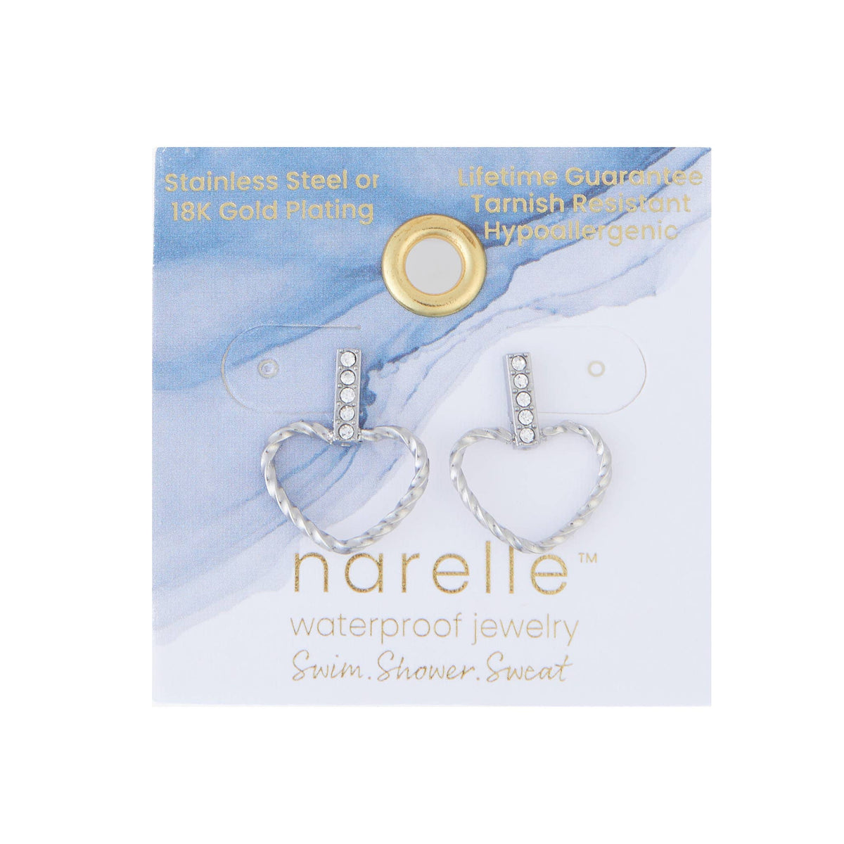 Howard's - Waterproof Earrings Narelle Heart Outline Bar Studs