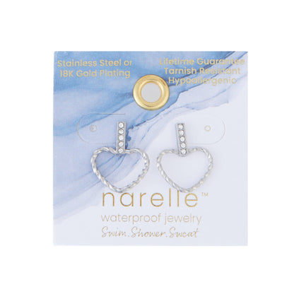 Howard's - Waterproof Earrings Narelle Heart Outline Bar Studs