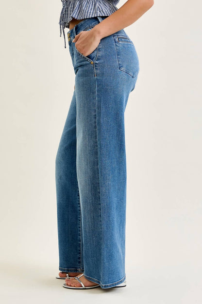 Judy Blue Jeans -HW Column w/ Trouser Styling