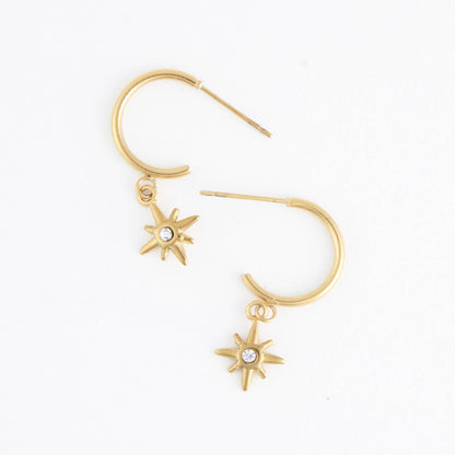 Howard's - Waterproof Earrings Narelle Starburst Charm C Hoop
