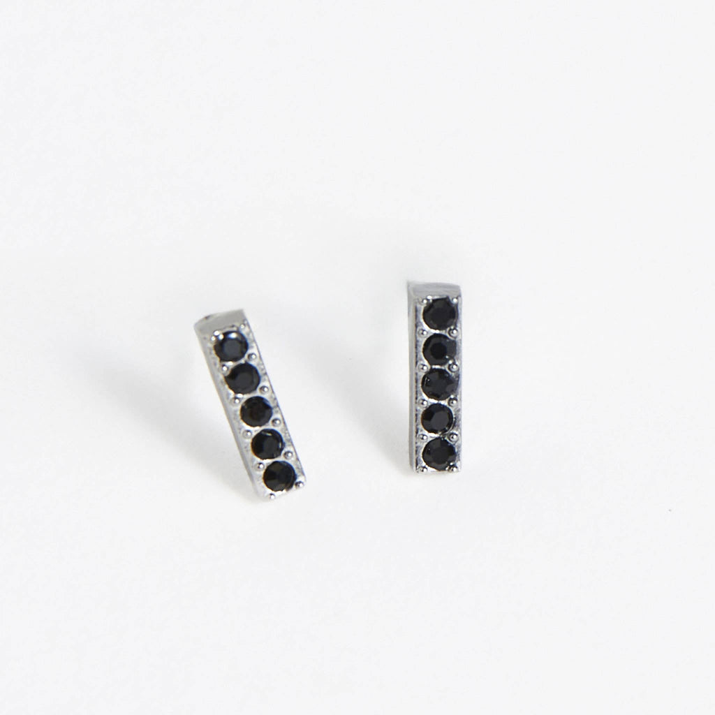 Howard's - Waterproof Earrings Crystal Bar Studs with Glass Gemstones