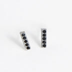 Howard's - Waterproof Earrings Crystal Bar Studs with Glass Gemstones