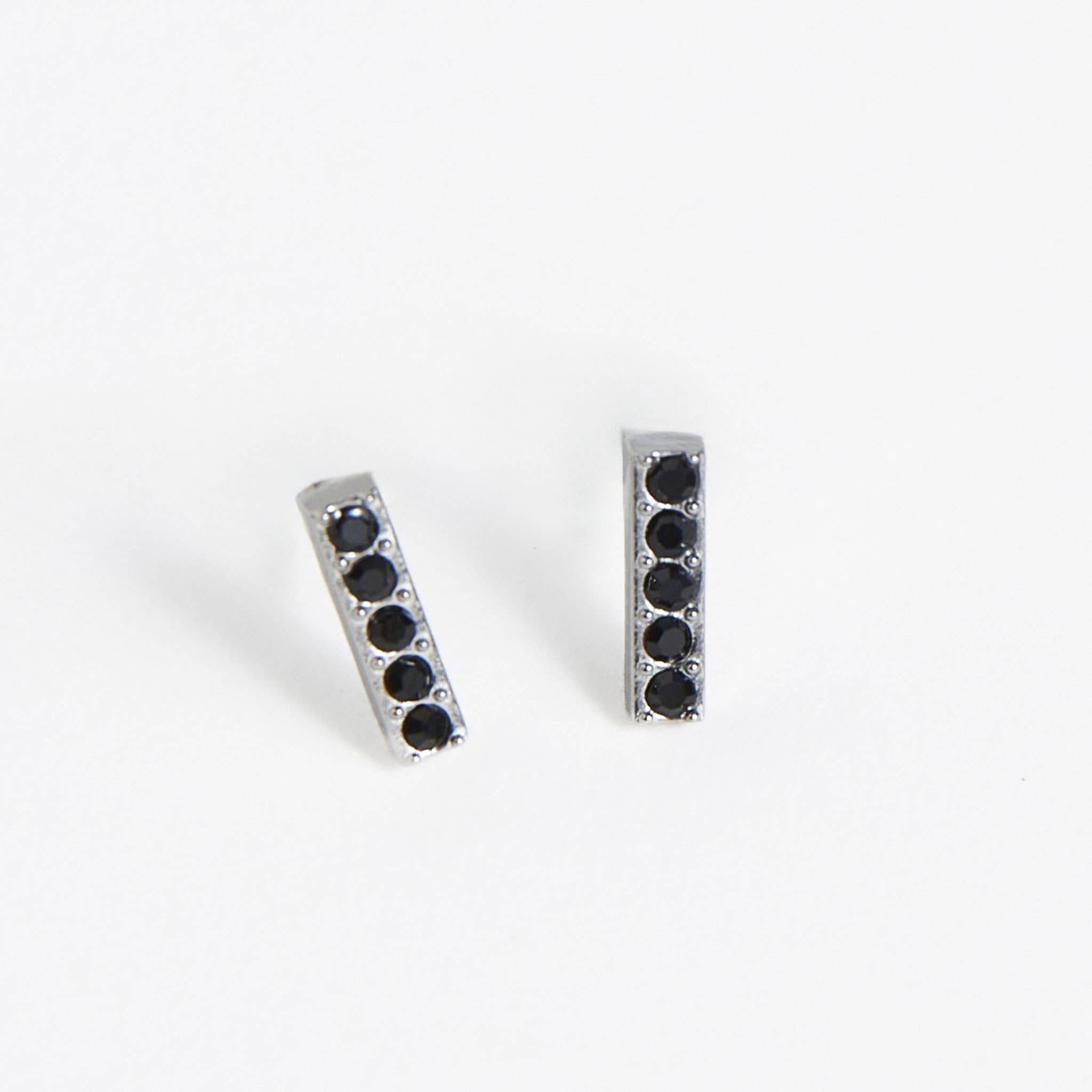 Howard's - Waterproof Earrings Crystal Bar Studs with Glass Gemstones