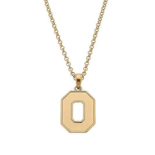 Canvas Style - Ohio State Buckeyes 24K Gold Plated Pendant Necklace