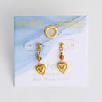 Howard's - Tiger Eye Earrings Heart Drop Waterproof Narelle Gold