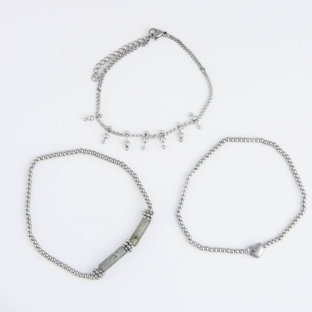Howard's - Waterproof Bracelet Heart Beaded 3-Piece Set Narelle