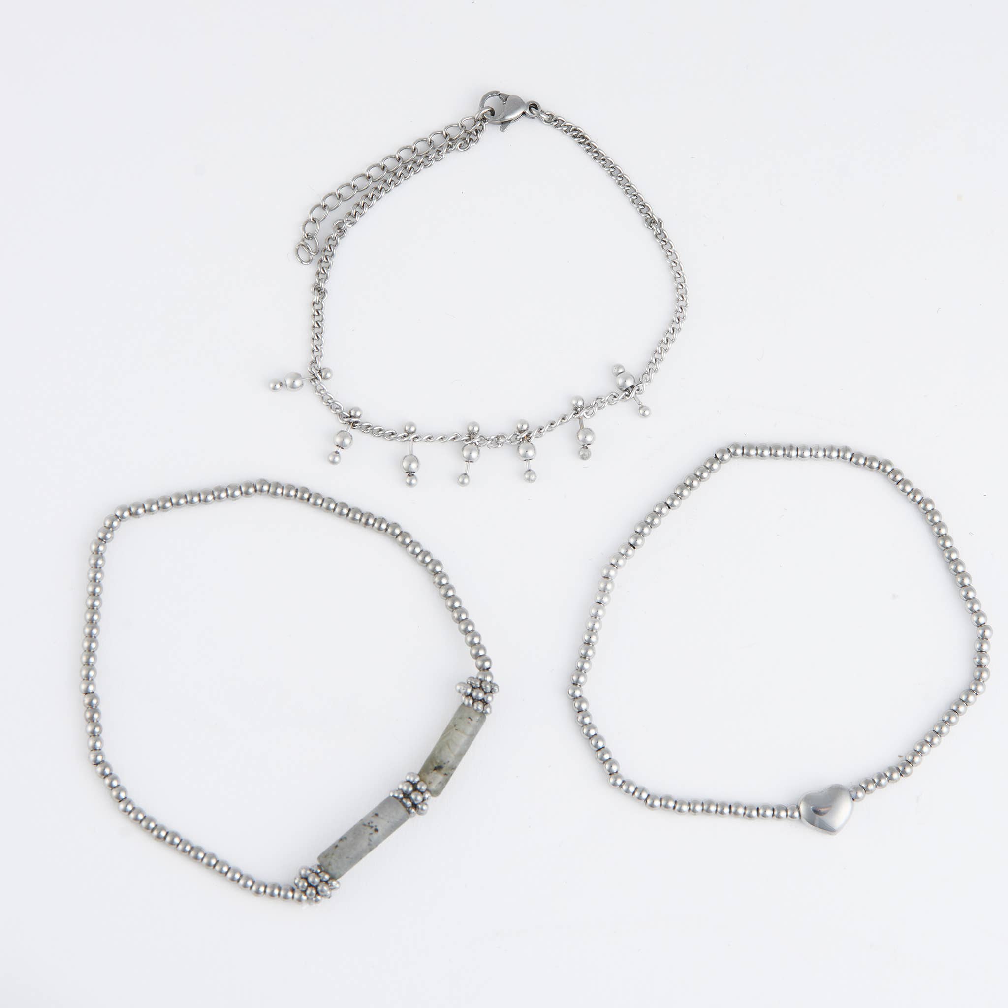 Howard's - Waterproof Bracelet Heart Beaded 3-Piece Set Narelle