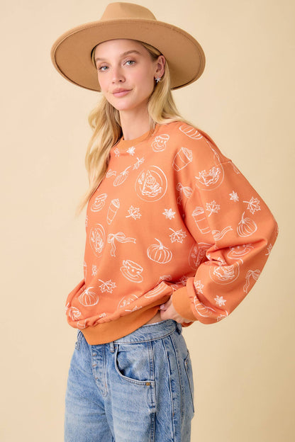 Main Strip - Pumpkin Spice Print Crewneck